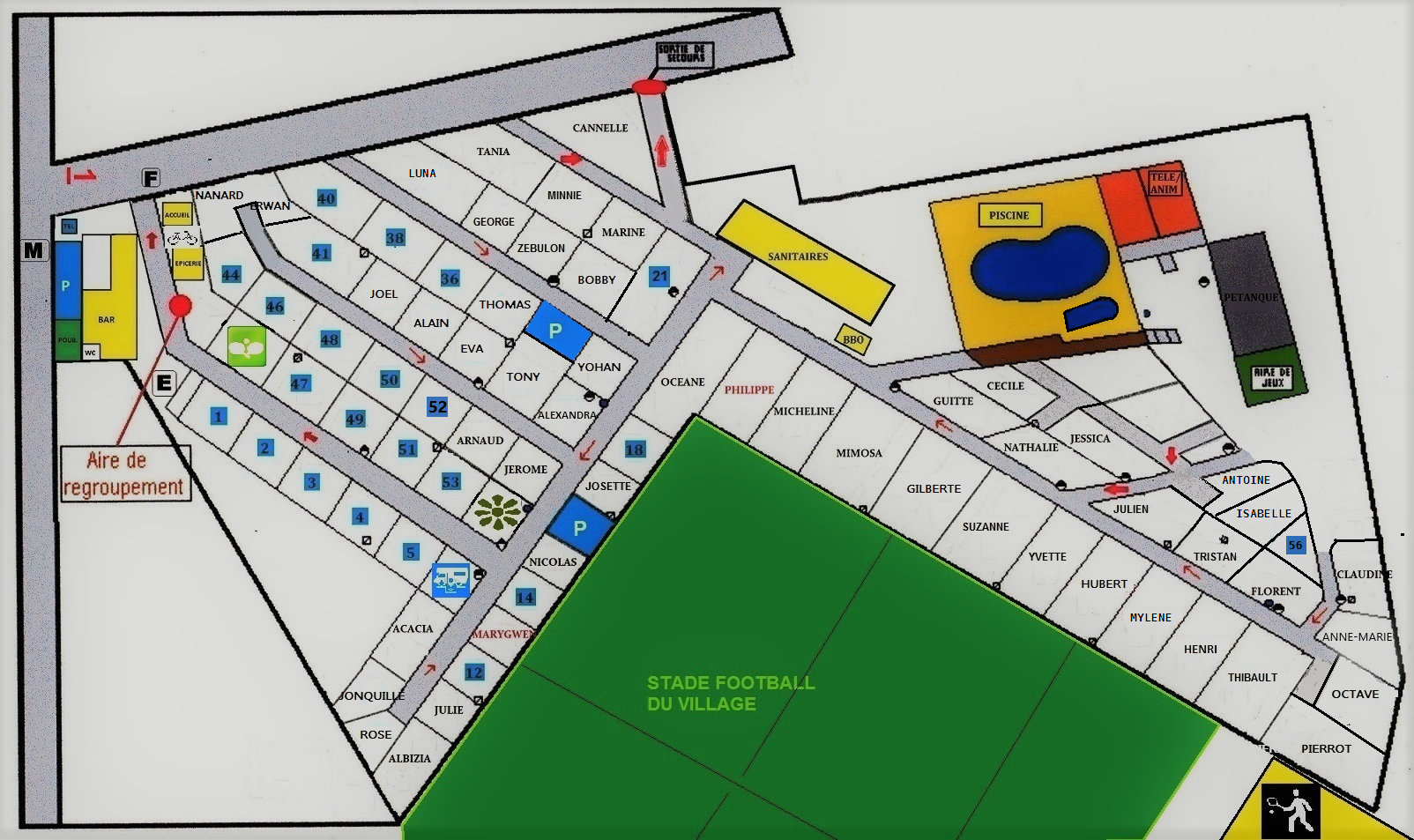 Plan du camping